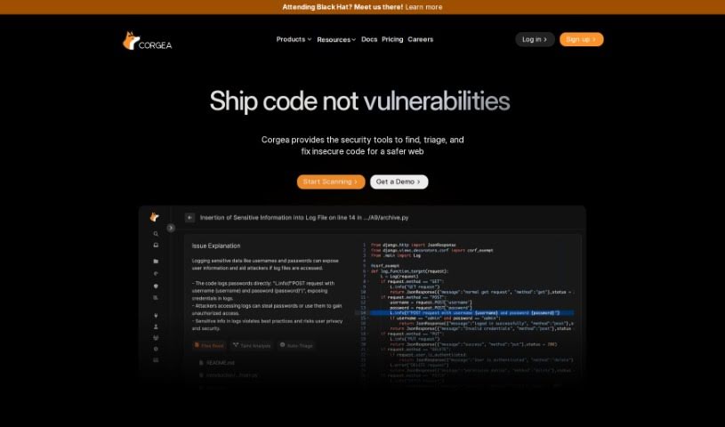 Screenshot of Corgea