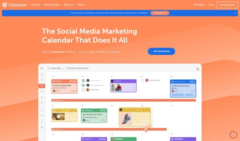 Screenshot of CoSchedule