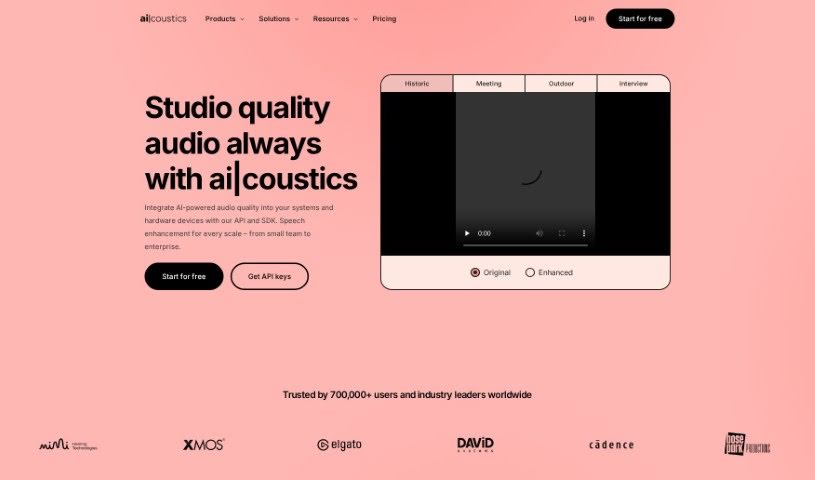 Screenshot of coustics ai