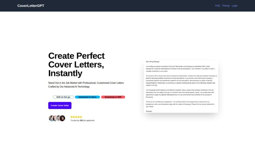 Screenshot of Coverletter-Gpt