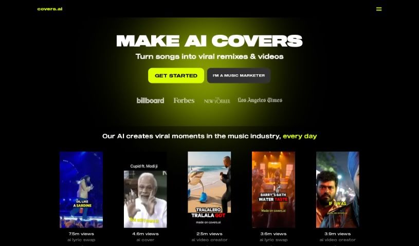 Screenshot of Covers AI