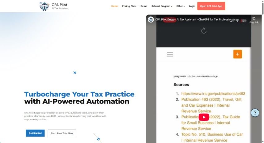 Screenshot of CPA Pilot