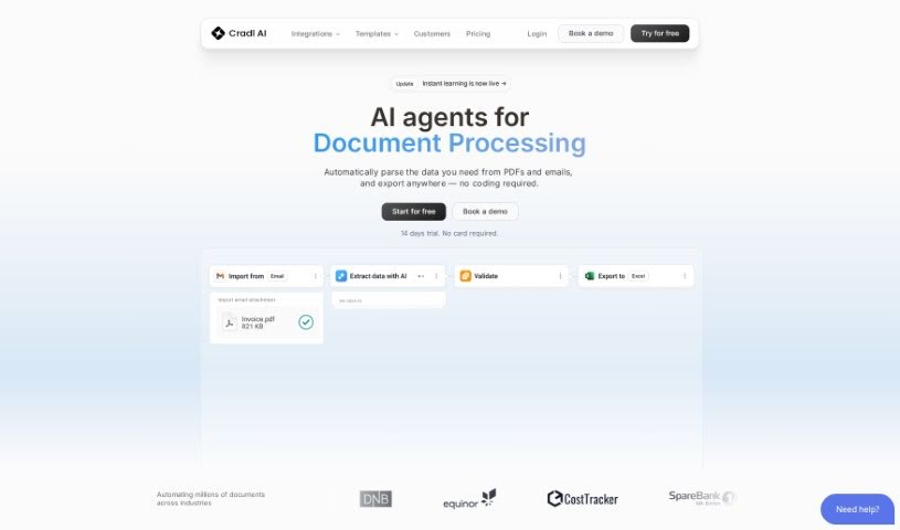 Screenshot of Cradl AI