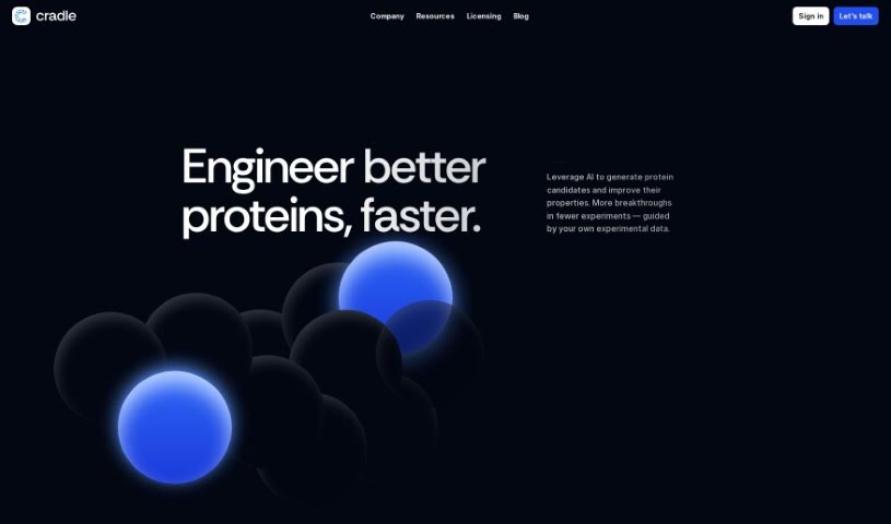 Screenshot of Cradle Bio