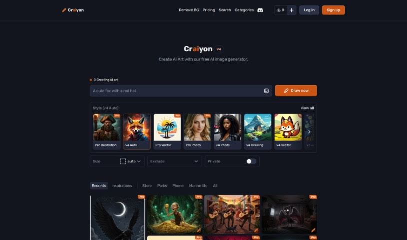 Screenshot of Craiyon