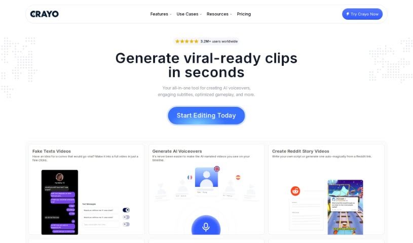 Screenshot of Crayo AI