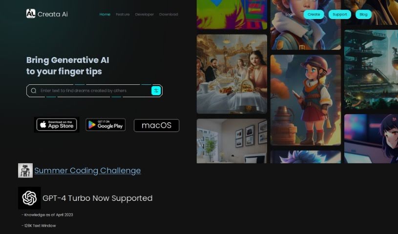 Screenshot of Creataai