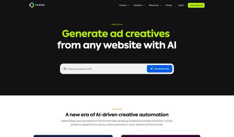 Screenshot of Creatopy