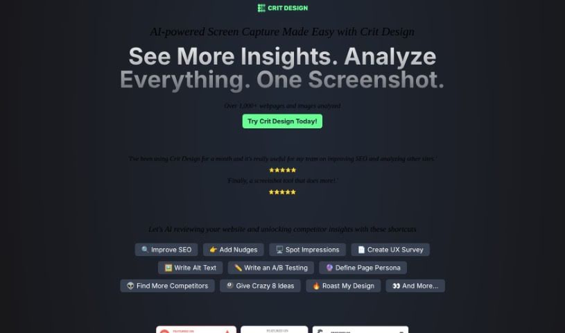 Screenshot of Crit Design