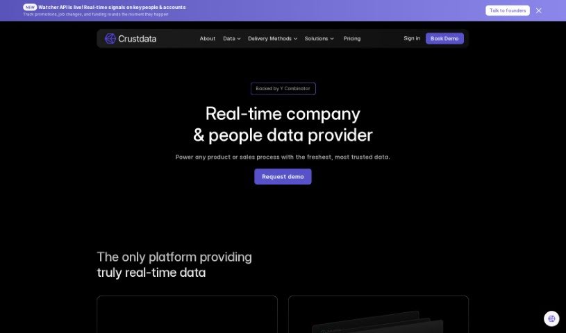 Screenshot of Crustdata