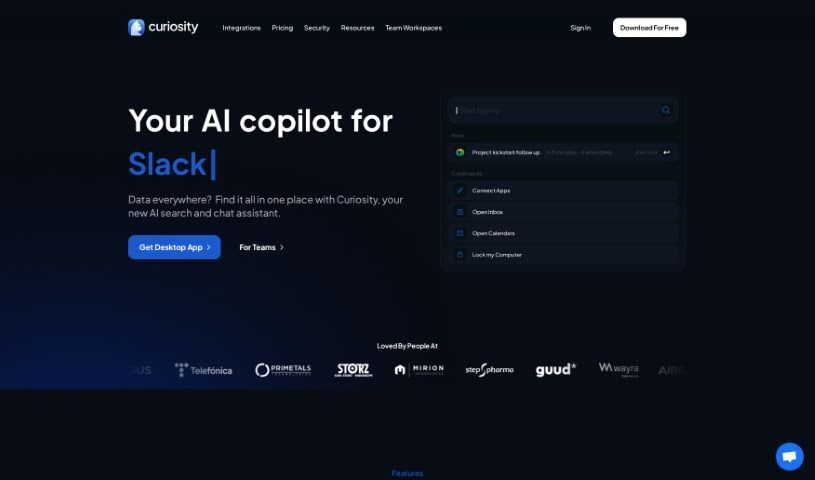 Screenshot of Curiosity.ai