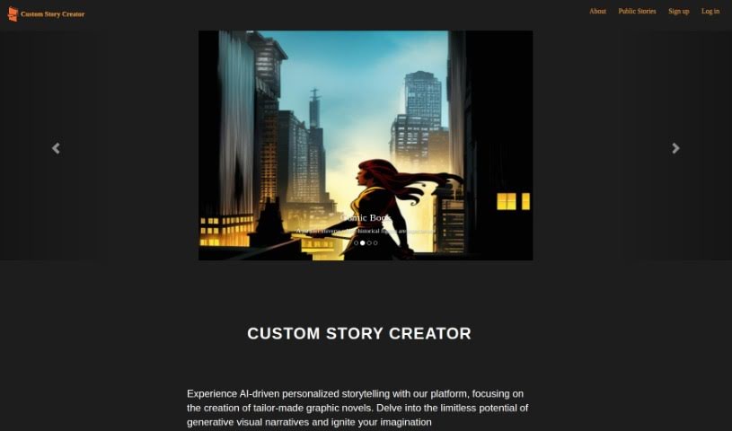Screenshot of Custom Story Creator