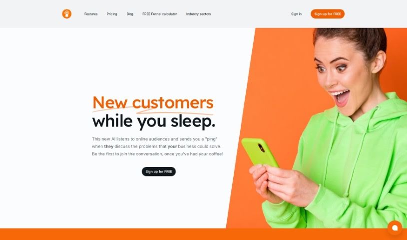 Screenshot of CustomerPing