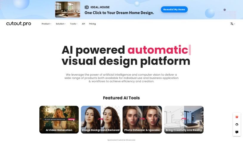 Screenshot of Cutout.pro