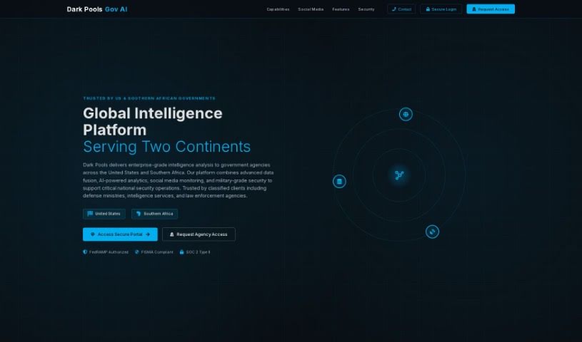Screenshot of Dark Pools AI