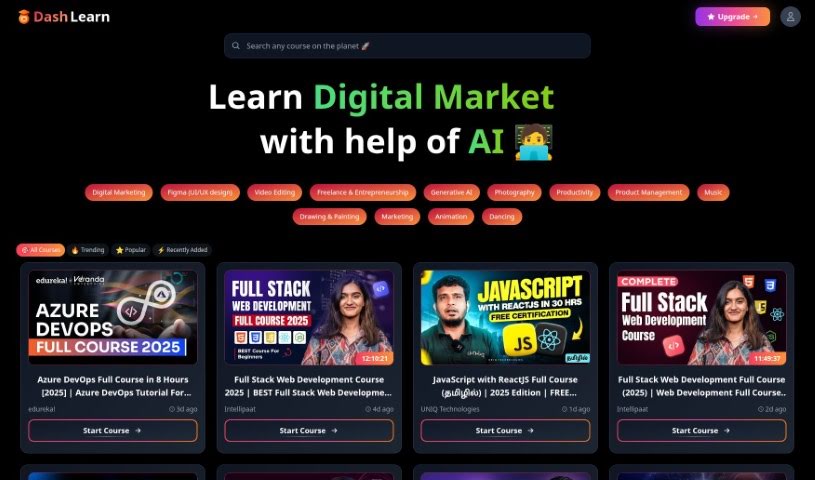 Screenshot of Dashlearn