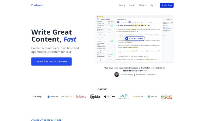 Screenshot of Dashword