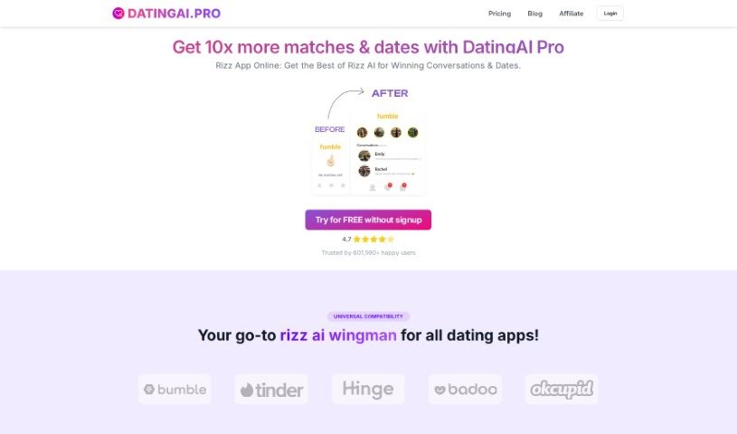 Screenshot of DatingAI Pro