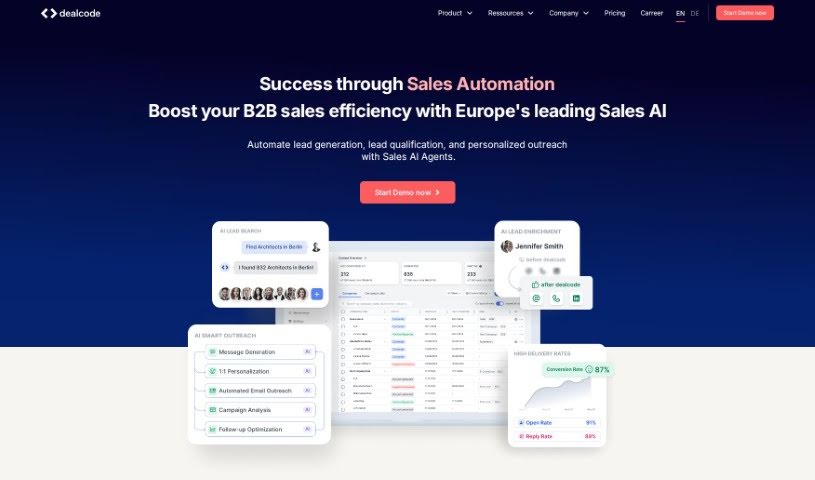 Screenshot of Dealcode's AI Sales Message Generator