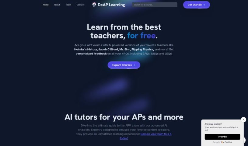 Screenshot of DeAP Learning
