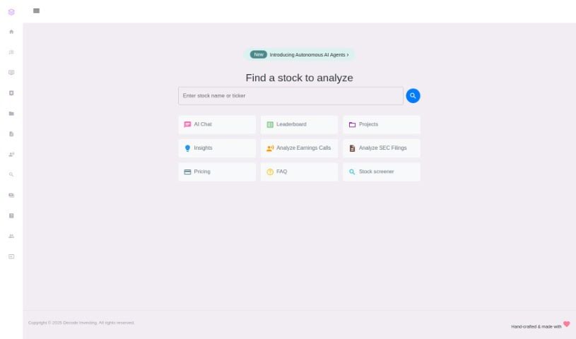 Screenshot of Decode Investing