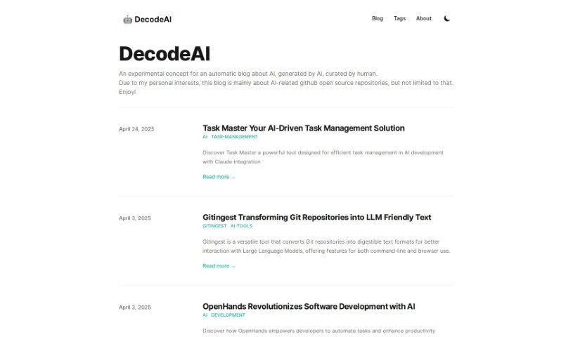Screenshot of Decodeai