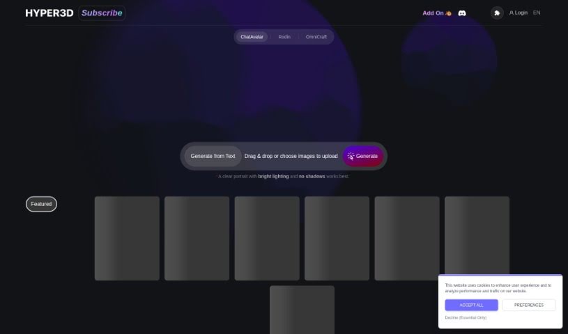 Screenshot of Deemos ChatAvatar