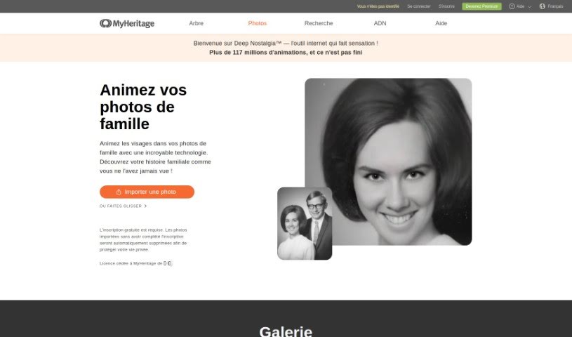 Screenshot of Deep Nostalgia