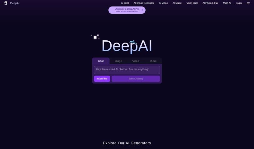 Screenshot of DeepAI