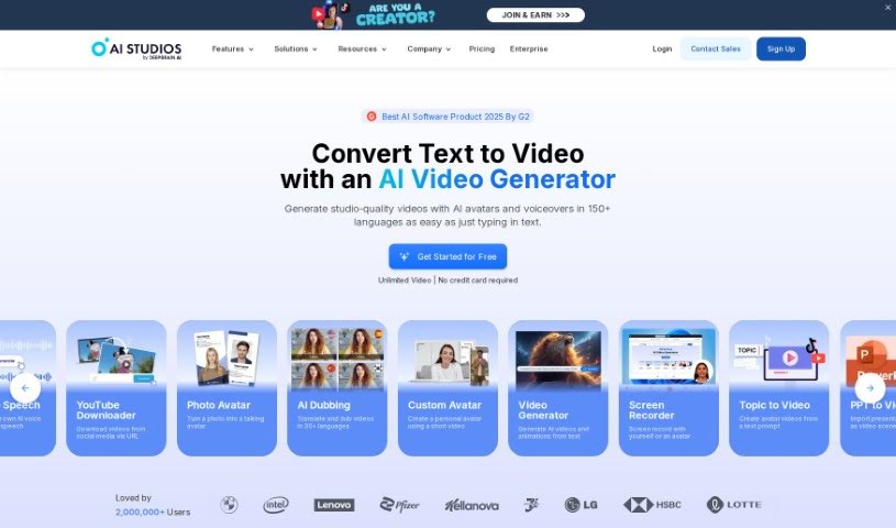 Screenshot of DeepBrain AI