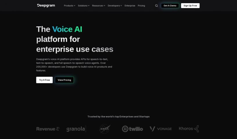 Screenshot of Deepgram