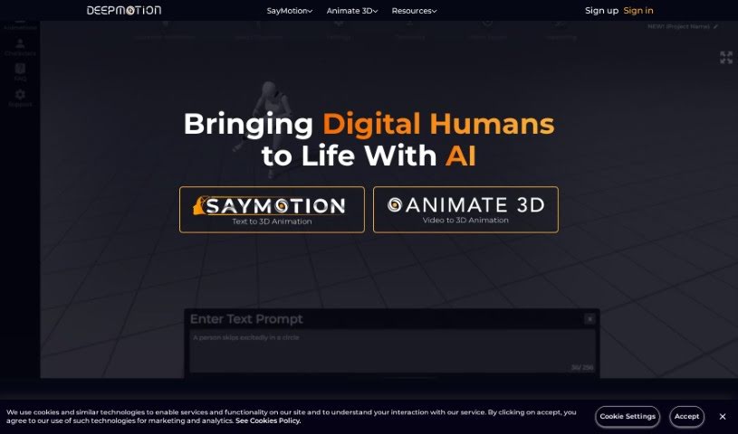 Screenshot of DeepMotion