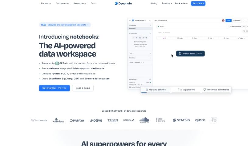 Screenshot of Deepnote