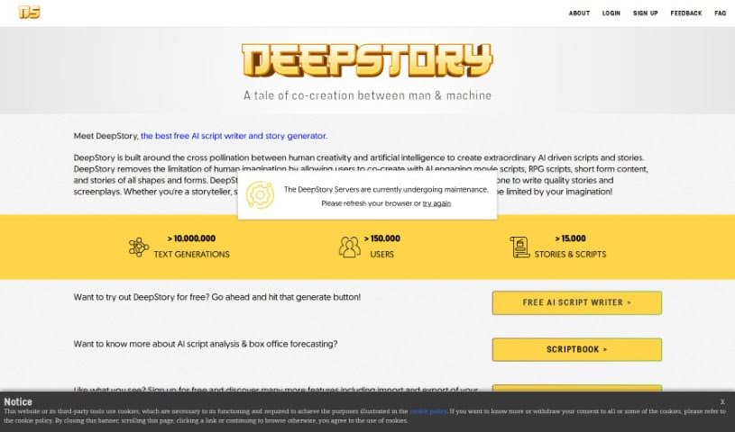 Screenshot of DeepStory