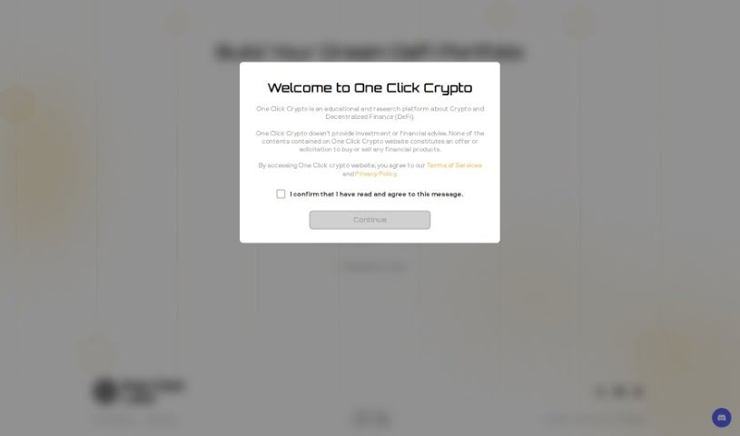 Screenshot of DeFi OneClick