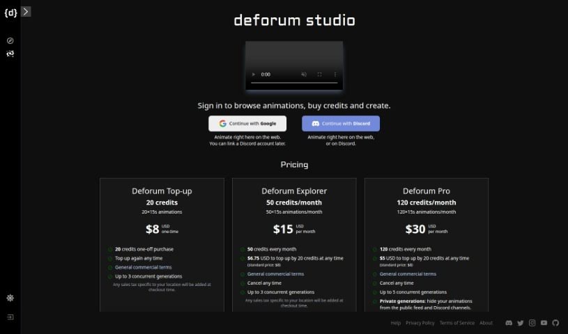 Screenshot of Deforum Studio