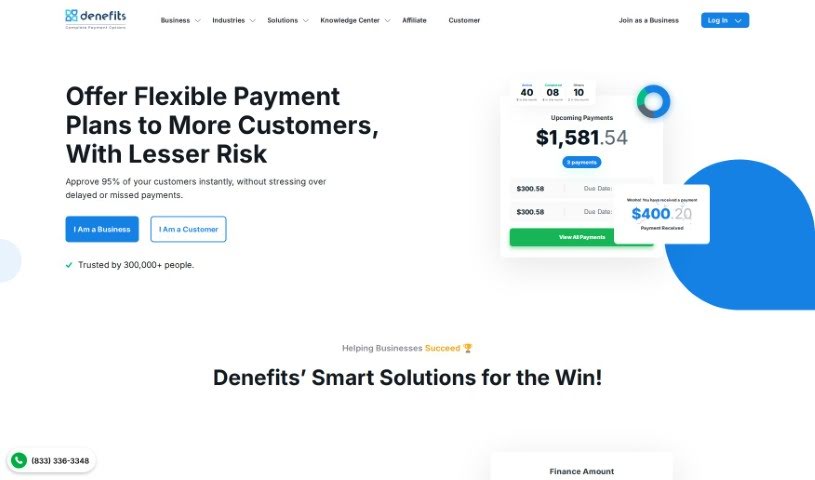 Screenshot of Denefits