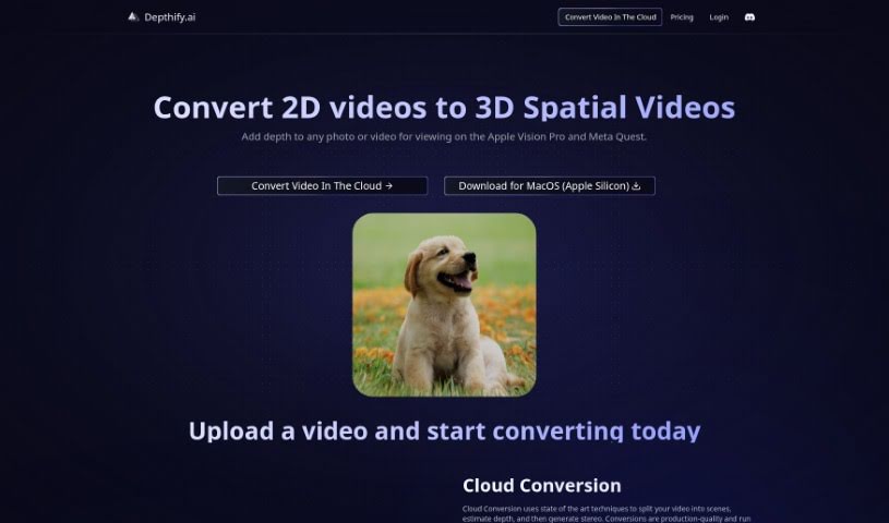 Screenshot of Depthify.ai