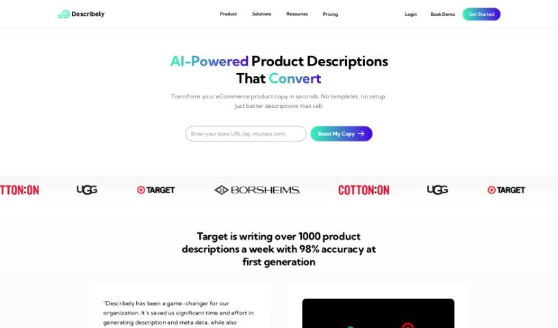 Screenshot of Describely