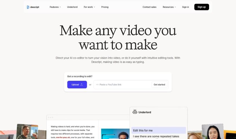Screenshot of Descript