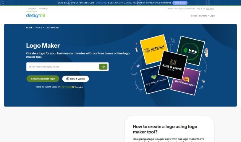 Screenshot of Designhill Logo Maker
