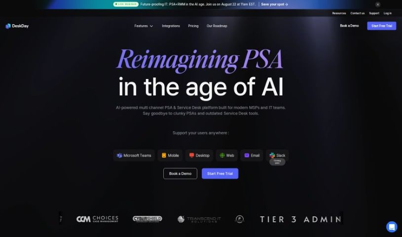 Screenshot of DeskDay