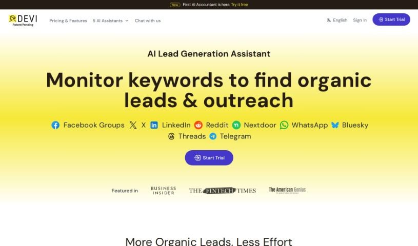 Screenshot of Devi AI