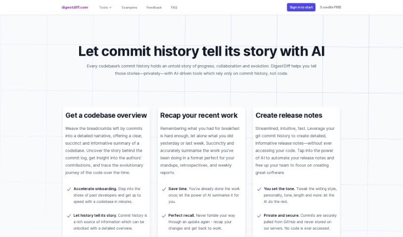 Screenshot of Digest Diff