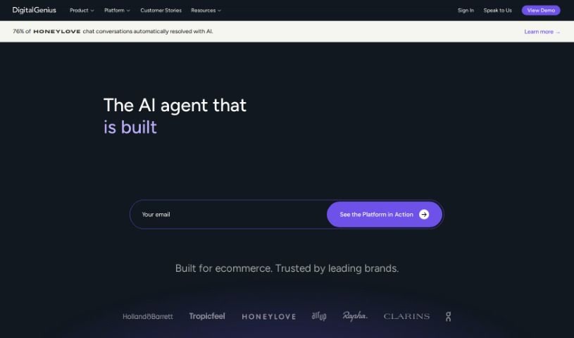 Screenshot of DigitalGenius