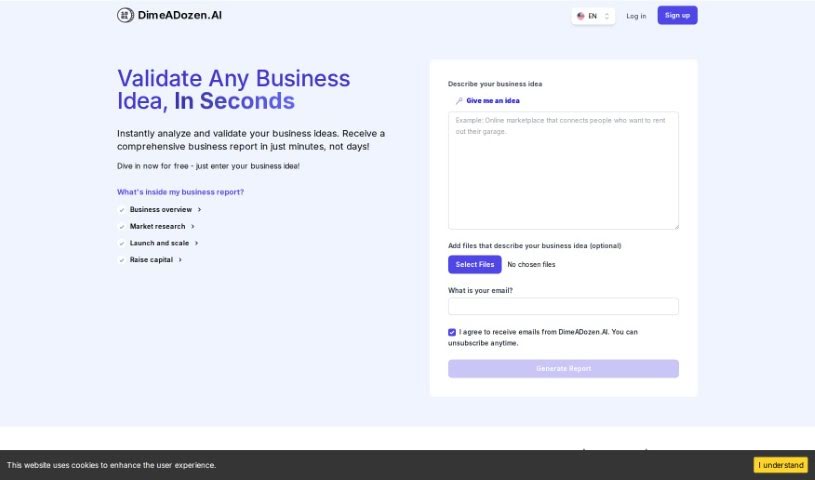 Screenshot of Dimeadozen.ai