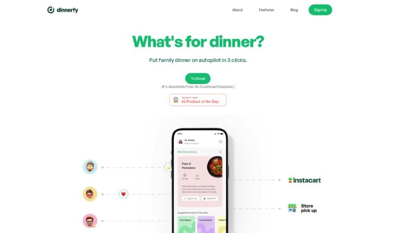 Screenshot of Dinnerfy