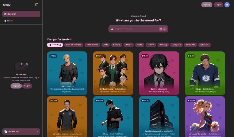 Screenshot of Dippy AI