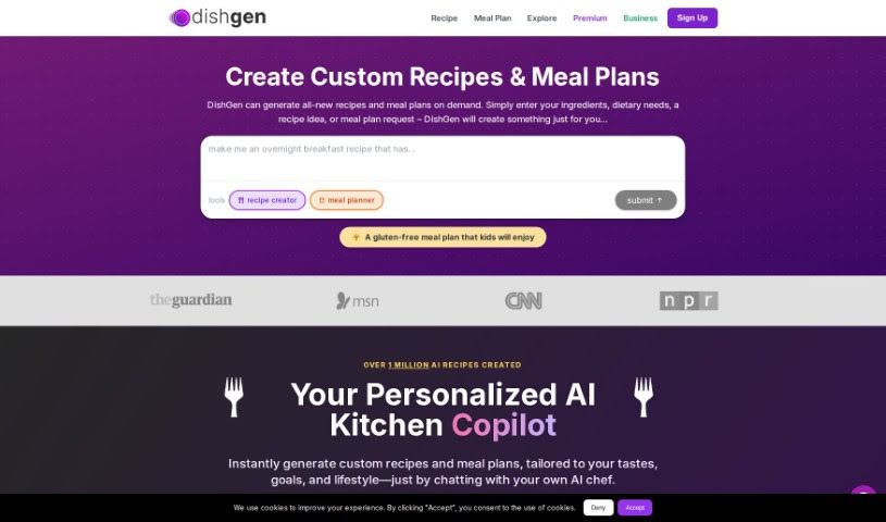 Screenshot of Dishgen