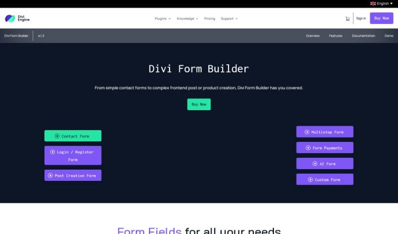 Screenshot of Divi Engine Divi Form Builder